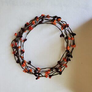 Fall / Autumn Orange / Burgundy / Red Pip Berry Garland 9 Feet – Home Décor